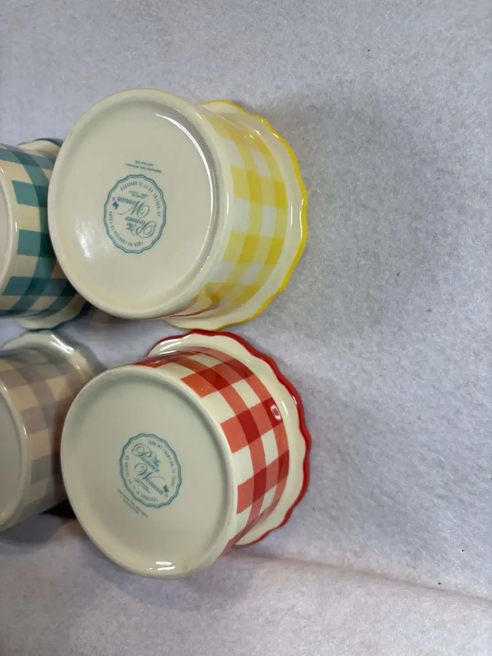 The Pioneer Woman Set of 4 Scalloped Stoneware Ramekins w/ Farm Animals